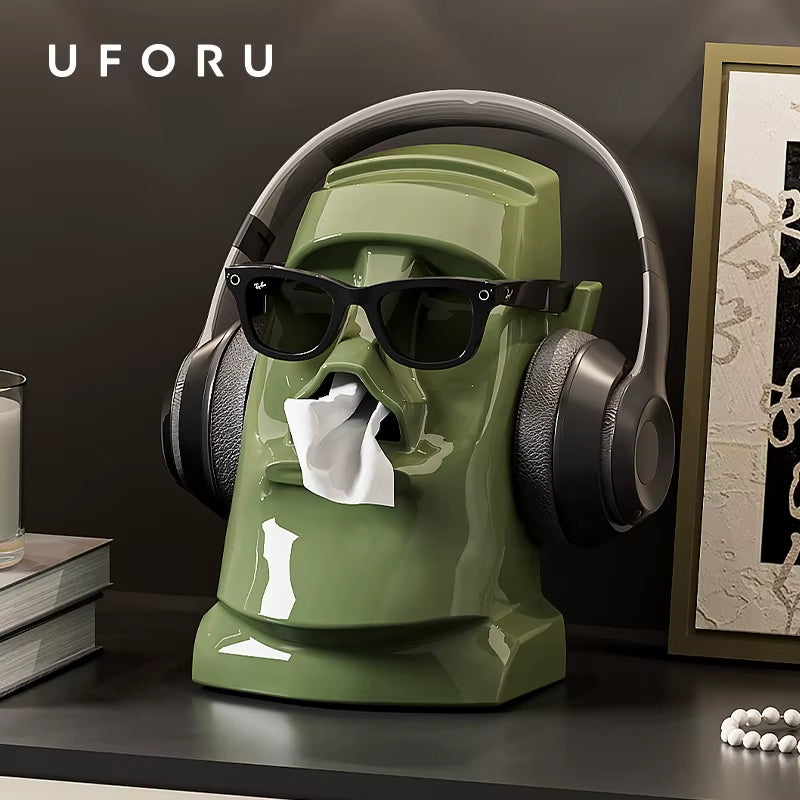 UFORU Desktop Storage Box Glasses Earphone Storage Rack Office Organizer Desk Student Dorm Room Coffee Table Paper Tissue Box