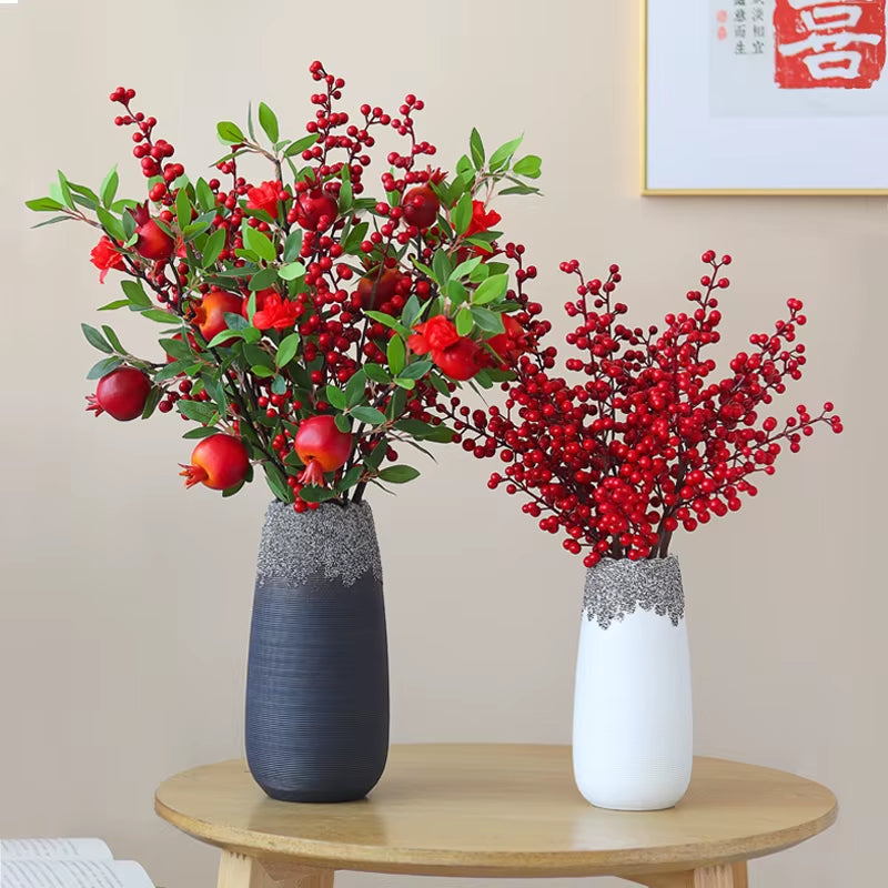 Red Berry Artificial Flower Fake Berries Christmas Flower DIY Home Christmas Decoration New Year'S Decor Artificial Berry