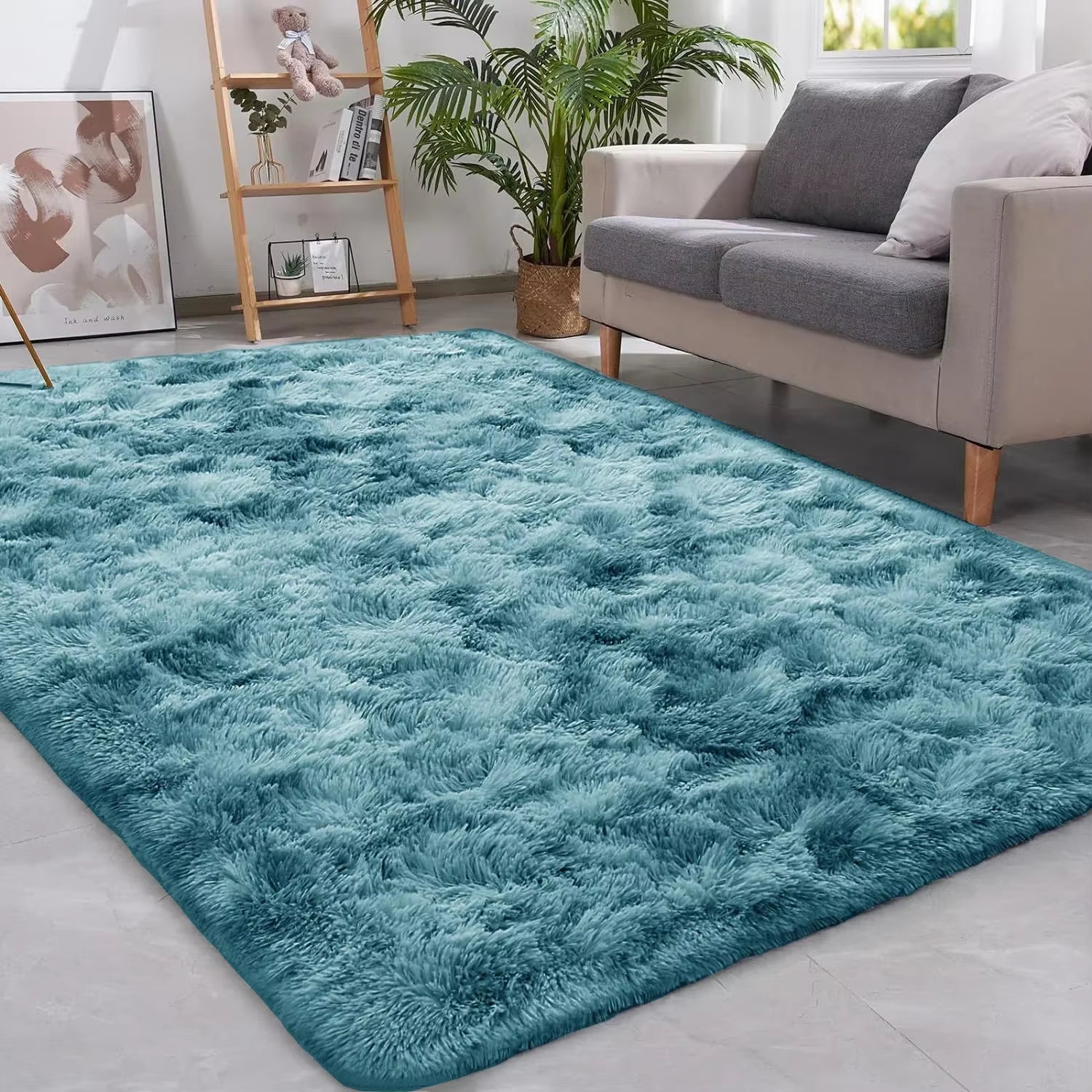 Gray Carpet for Living Room Plush Rug Bed Room Floor Fluffy Mats Anti-Slip Home Decor Rugs Soft Velvet Carpets Kids Room Blanket