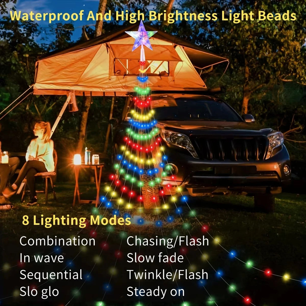 LED Outdoor Christmas Tree Decorations Lights USB 2/3M Waterproof Fairy String Lights 8 Modes Indoor Yard Wedding Party Lighting