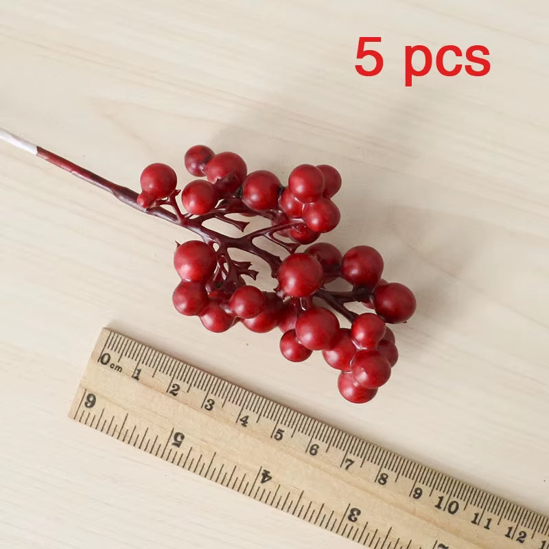 Red Berry Artificial Flower Fake Berries Christmas Flower DIY Home Christmas Decoration New Year'S Decor Artificial Berry