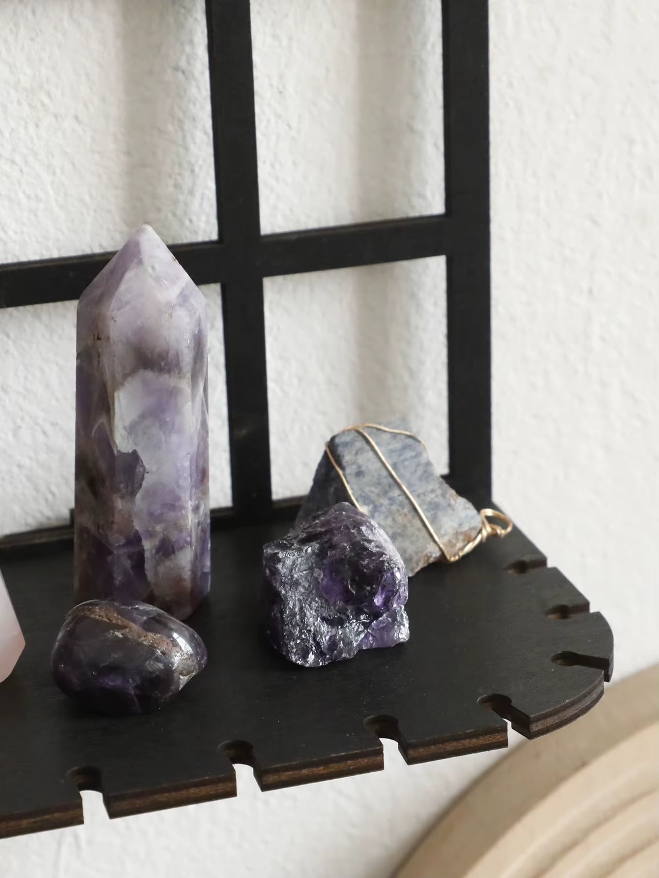 Gothic Wooden Hollow Wall Decoration Black Wall Hanging Floating Shelves Vintage Door Frame Rustic Spooky Decorative Home Decor