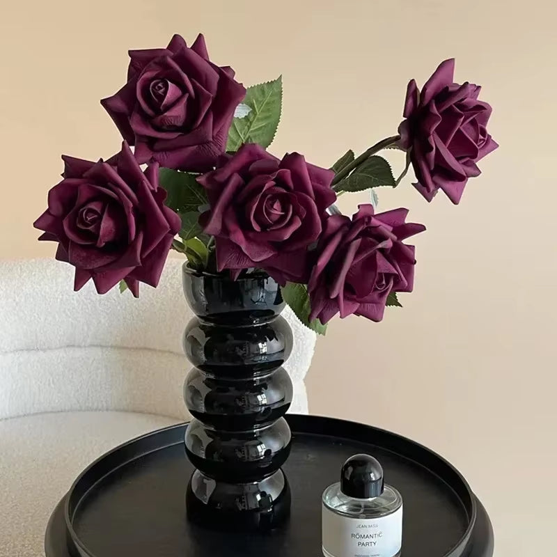 5Pc Faux Autumn Moisturizing Rose Real Touch Flowers Artificial Bridal Bouquet Wedding Decor Party Rose Flowers Home Decor Flore